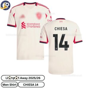 Lvr^_^pooI CHIESA 14 Away 25 26 Men Football Shirt - overview